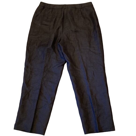 TALBOTS PETITES Black Irish Linen Capri Pants Size 10 - Picture 3 of 8